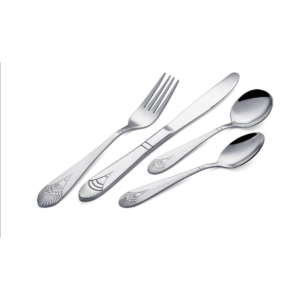 4-Piece Decorative Silver Flatware Set