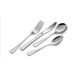 4-Piece Light Silver Mirror-Polished Flatware Set