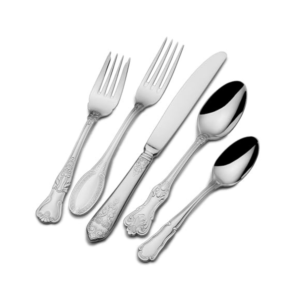 5-Piece Leaf Accent Silver Decorative Flatware Set