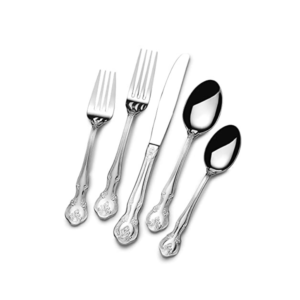 5-Piece Classic Floral Silver Decorative Flatware Set